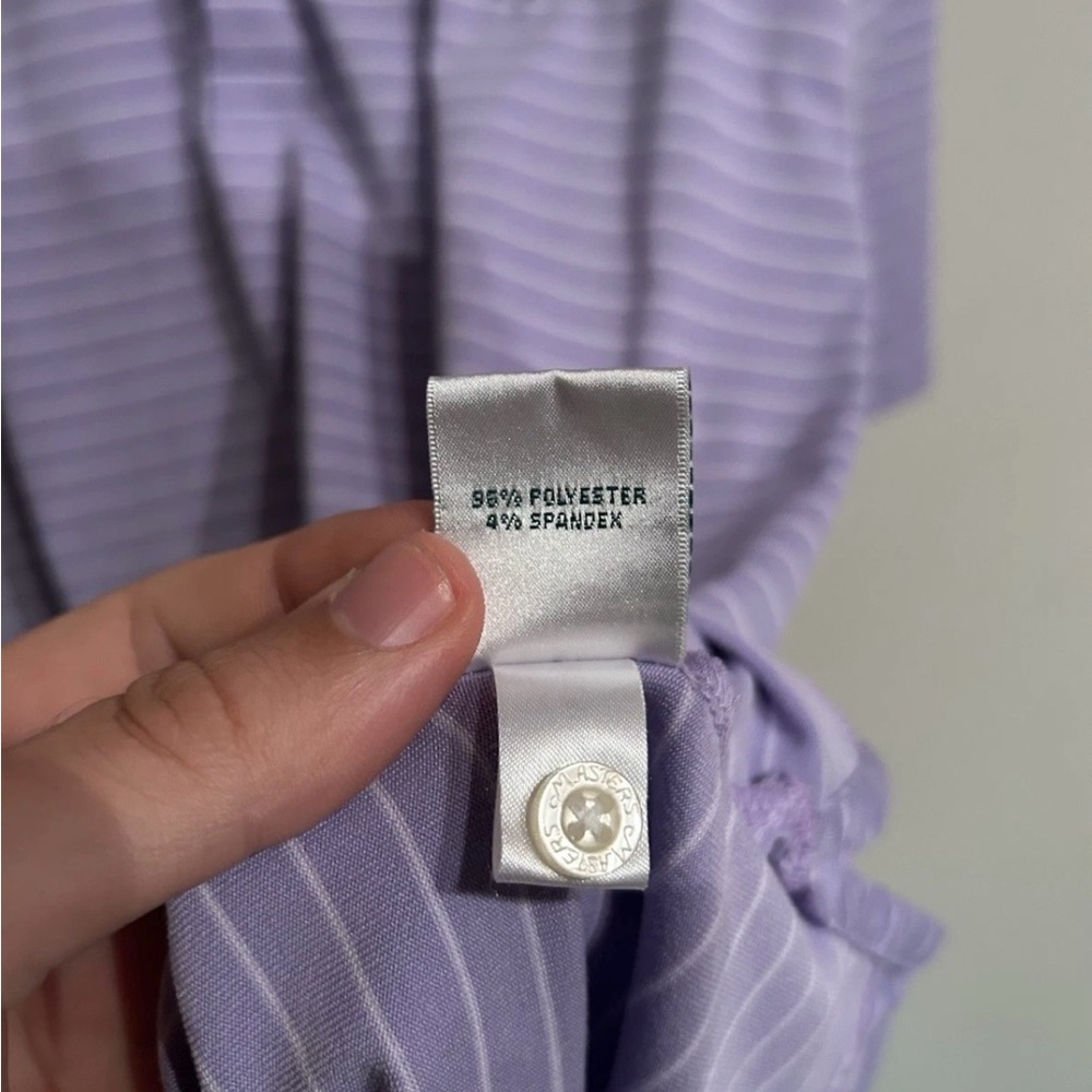 Masters Light Purple Polo with White Stripes - Picture 4 of 5